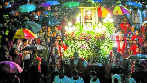 Thousands of devotees join the annual “Walk With Jesus” procession from Fuente Osmeña to Basilica Minore del Sto. Niño in Cebu City to mark the start of the 455th Fiesta Señor celebration in this 2020 photo. STORY: Cebu City braces for return of devotees to honor Señor Sto. Niño