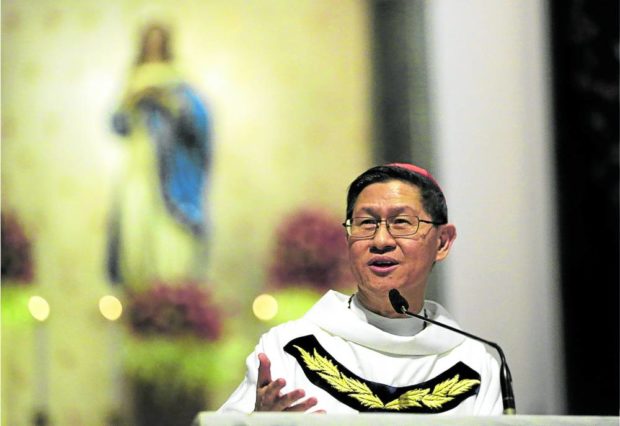 Former Manila Archbishop Cardinal Luis Antonio Tagle. STORY: Cardinal Tagle replaced as head of Vatican charity