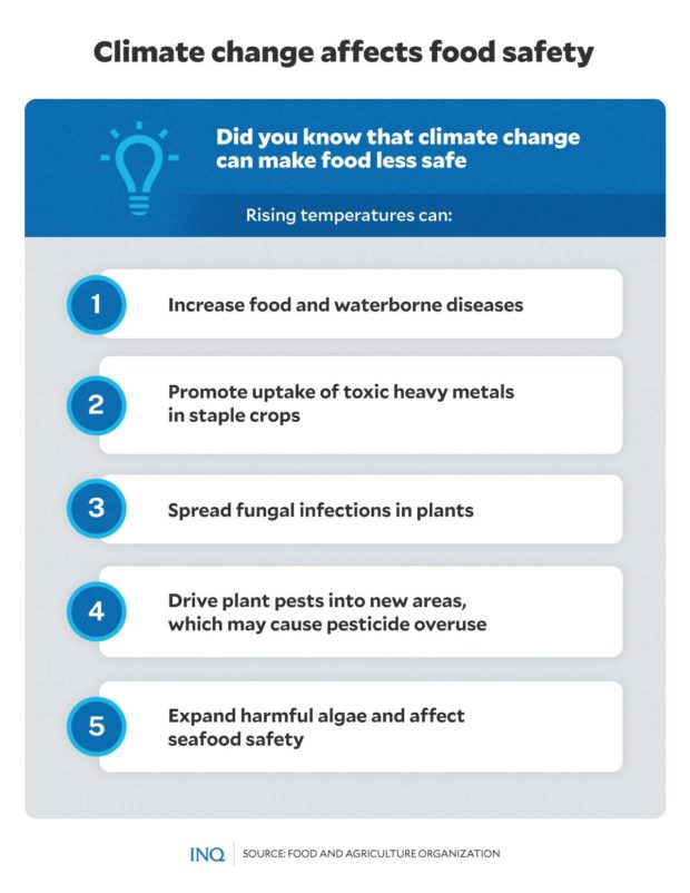 Climate change affects food safety