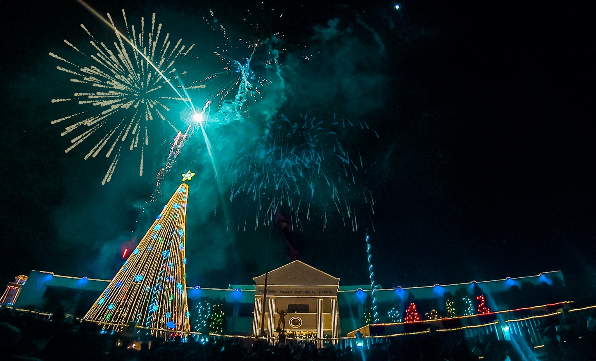 The giant Christmas tree inside the provincial capitol compound in Catarman town, Northern Samar