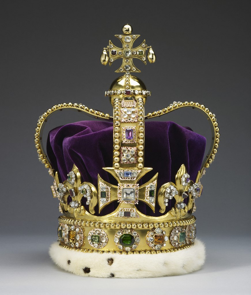 An undated handout photo released by Buckingham Palace in London on December 3, 2022, shows the St Edward's Crown, that is set to be worn by King Carles III during his Coronation on May 6, 2023. - Britain's 17th-century St Edward's Crown has been removed from display in the Crown Jewels to be altered for the coronation of King Charles II next year, Buckingham Palace said Saturday. The solid gold crown encrusted with stones such as rubies, sapphires will undergo "modification work" for Charles III's coronation at Westminster Abbey on May 6, the Palace said. (Photo by Royal Collection Trust / © His Majesty King Charles III 2022 / BUCKINGHAM PALACE / AFP) / RESTRICTED TO EDITORIAL USE - MANDATORY CREDIT "AFP PHOTO / BUCKINGHAM PALACE / Royal Collection Trust / © His Majesty King Charles III 2022 " - NO MARKETING - NO ADVERTISING CAMPAIGNS - NO DIGITAL ALTERATION ALLOWED  - DISTRIBUTED AS A SERVICE TO CLIENTS - NOT FOR USE AFTER DECEMBER 11, 2022 /