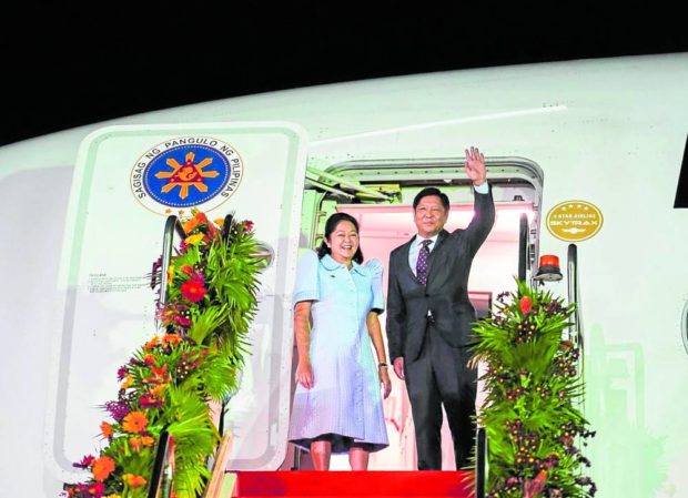 President Ferdinand Marcos Jr., shown here with his wife, first lady Liza Araneta-Marcos, is participating in the Association of Southeast Asian Nations-European Union Commemorative Summit in Brussels, Belgium, from Dec. 12 to 14. STORY: Marcos says Maharlika fund creation his idea