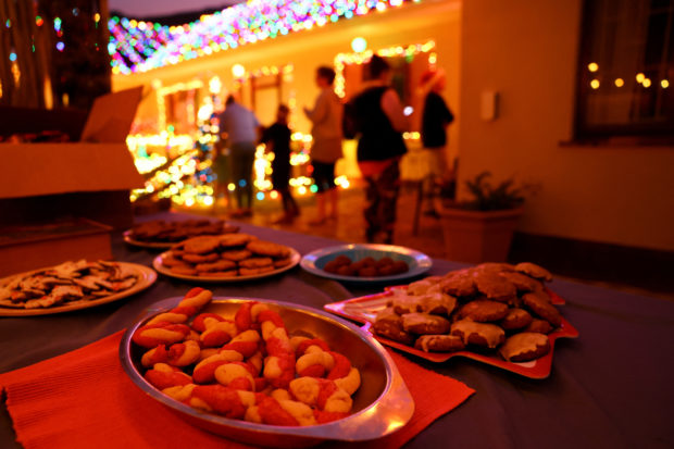 A view shows cookies on sale at the Haines residence in Fish Hoek, 