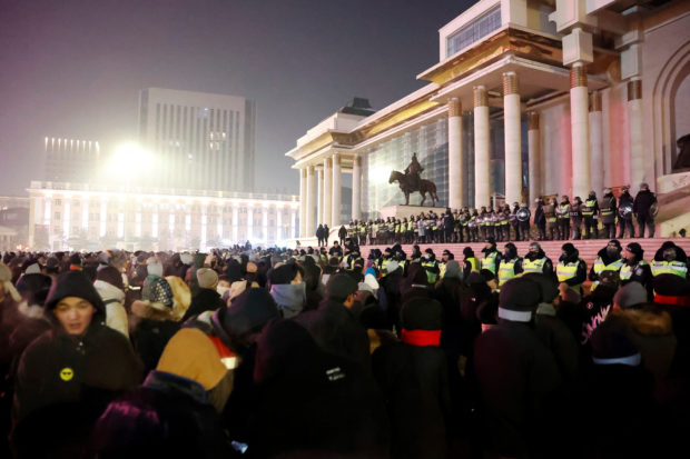 Protest against soaring inflation and government corruption, in Ulaanbaatar