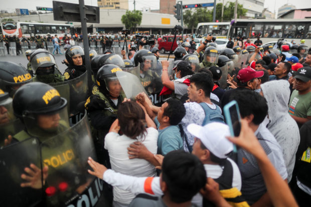 Protests sparked by the ousting of former President Pedro Castillo, in Lima
