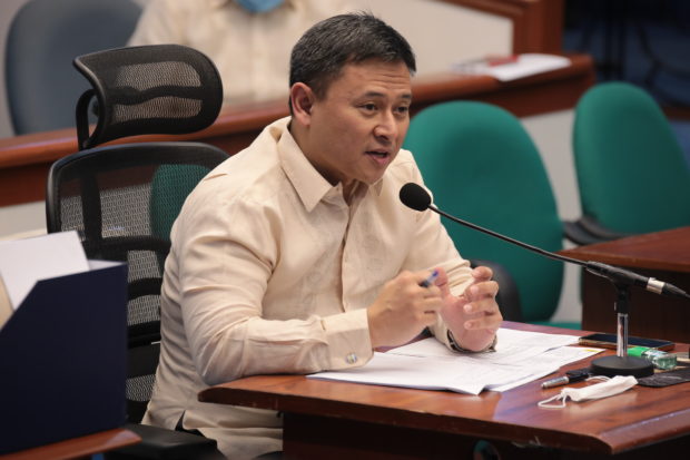 SENATE RATIFIES BICAM REPORT ON P5.268-T BUDGET FOR 2023: Sen. Sonny Angara, chairperson of the Committee on Finance, presents the bicameral report on the disagreeing provisions of the Senate and the House of Representative versions of the proposed P5.268 trillion national budget for 2023 during the plenary session, Monday, December 5, 2022. Angara, who led the Senate panel in the bicameral conference meeting, said the report was a result of a thorough consultation between the members of the Senate and their counterparts in the House of Representatives, as he allayed fears that the 2023 national budget was railroaded. He thanked not only the Senators but also the Senate staff for the sacrifices they made to ensure the speedy passage of the 2023 budget. (Voltaire Domingo/ Senate PRIB)