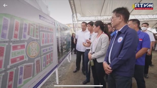 President Ferdinand “Bongbong” Marcos Jr. leads groundbreaking ceremony of housing project in Palayan City, Nueva Ecija, on Dec. 21, 2022. Photo from RTVM livestream