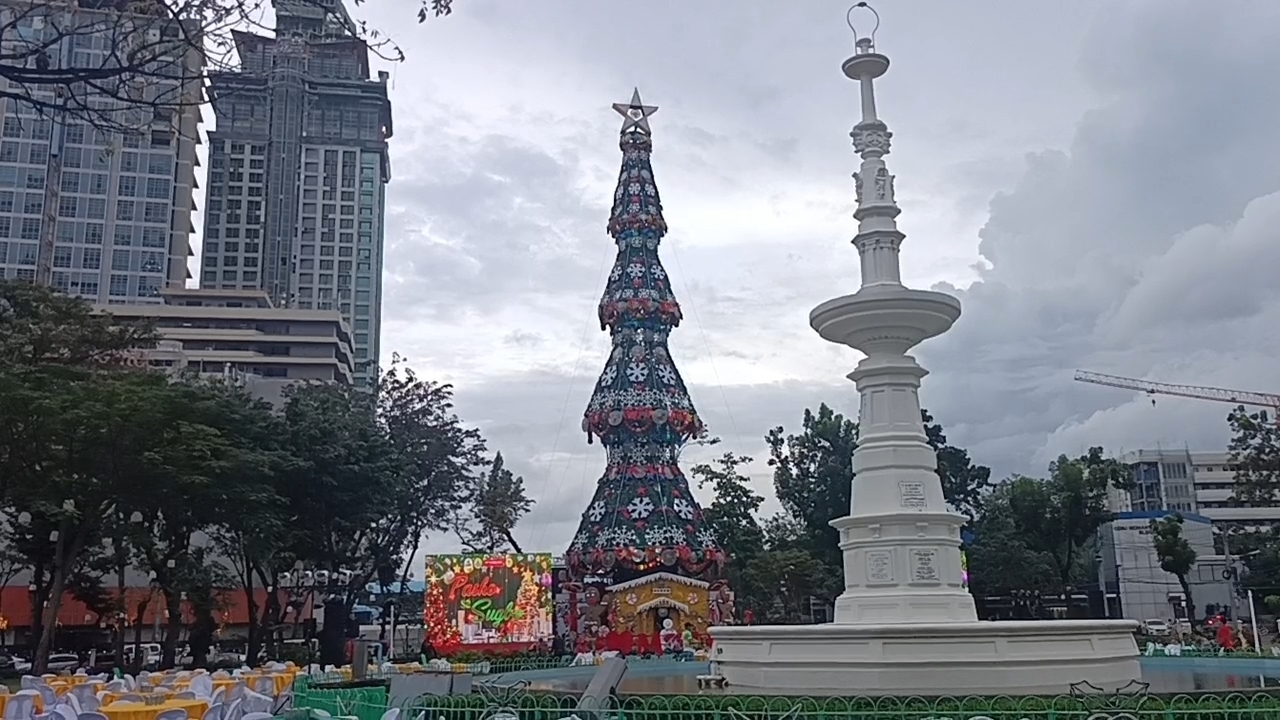 The "Christmas Tree of Hope" stands at the Fuente Osmeña circle in uptown Cebu City