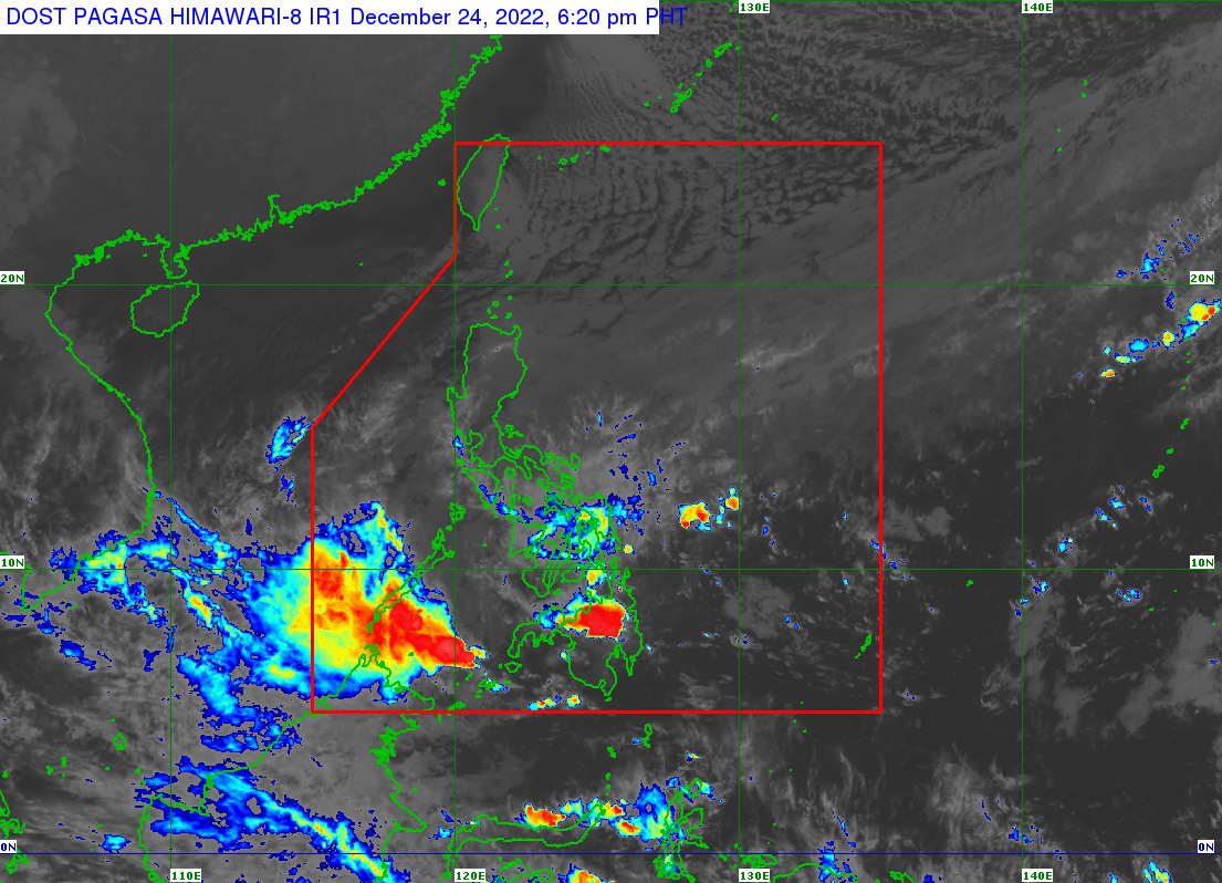 Generally fair weather with chances of rain will then prevail over the rest of Luzon, including Metro Manila.