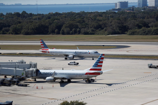 Americana Airlines planes are seen at the Tampa International Airport