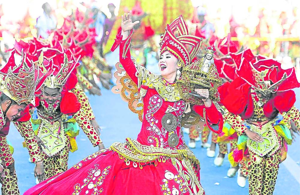Dancers perform in the streets of Cebu City during the Sinulog Grand Parade in January 2020, the last in-person staging of the religious and cultural festival before the coronavirus pandemic was declared two months later.