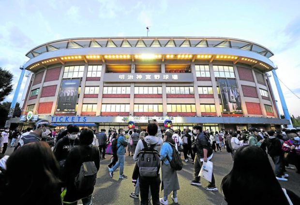 General view shows Meiji Jingu Stadium before a professional baseball league game in October last year. STORY: In baseball-crazy Japan, fans try to save ‘sacred’ stadium