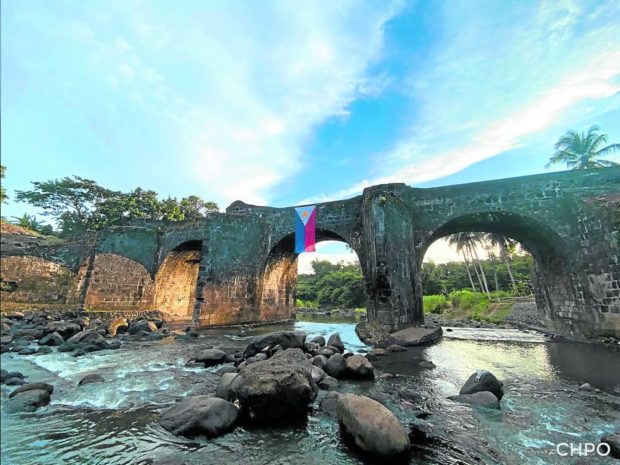 Malagonlong Bridge in Tayabas, Quezon. STORY: Spanish-era bridge in Quezon damaged by vandals