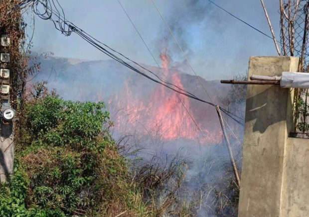 Parts of Castillejos town in Zambales province experienced power outages after a grass fire razed some power lines on Monday, Jan. 30. (Photo courtesy of Zameco II)