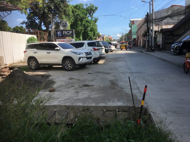 Unfinished road and drainage project in Barrio Obrero's Veloso Street. 