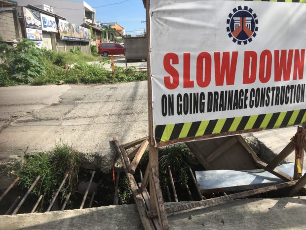Unfinished road and drainage project in Barrio Obrero's Veloso Street. DPWH said the third contractor would finish the remaining 10-meter stretch in February next year but the rest of the road has no contractor yet. STORY: Why take years to make 720 meters of road? – Davao City residents