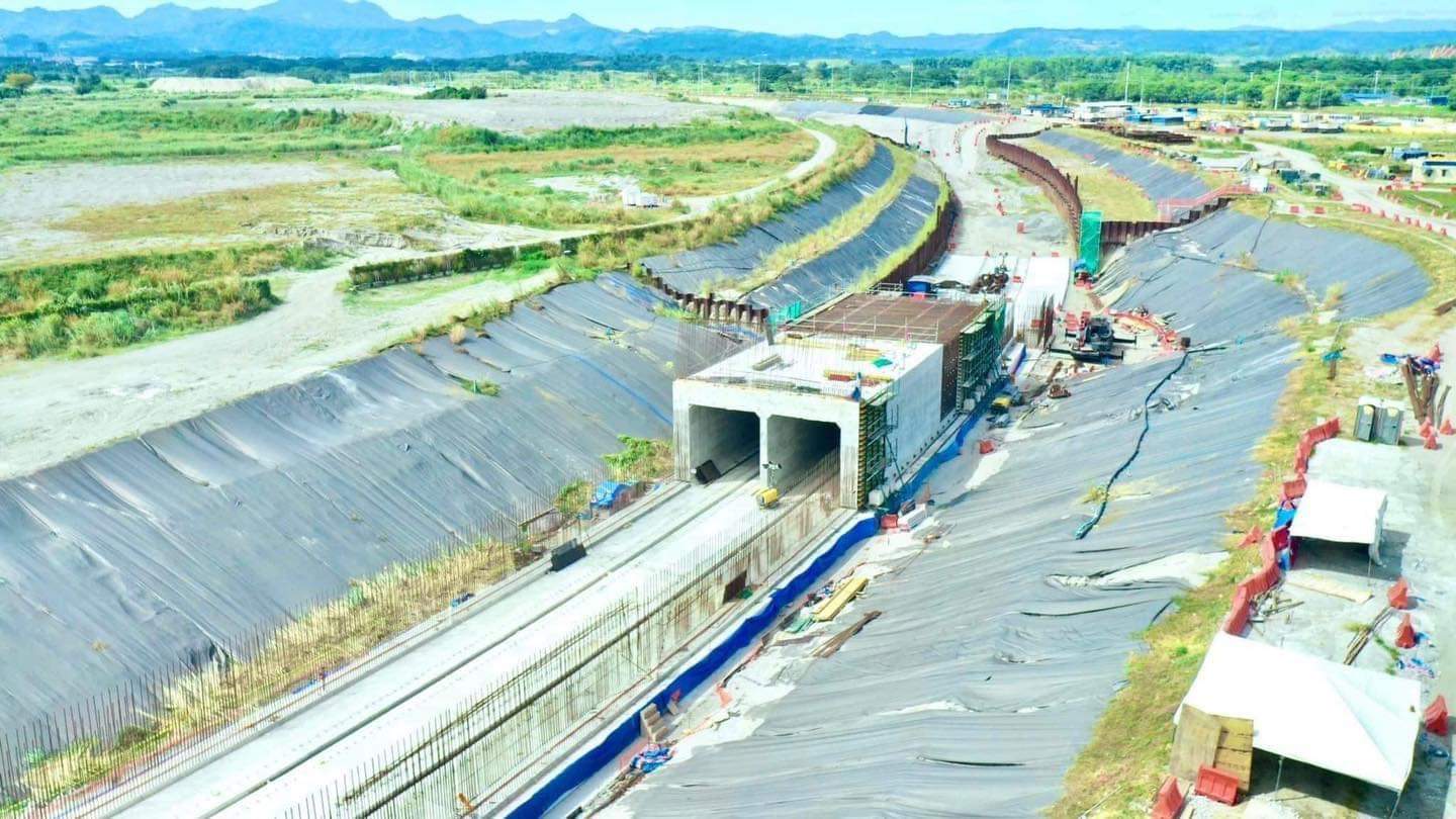 In this photo released on Jan. 9, the Department of Transportation reported the completion of the first double cell box for a 2.2-kilometer tunnel of the Malolos-Clark segment leading to the Clark International Airport in Clark Freeport, Pampanga