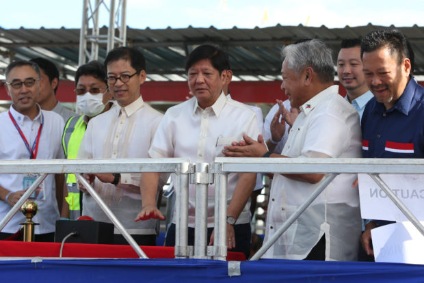 SUBWAY LAUNCHING President Marcos leads the launching of the 33-kilometer Metro Manila Subway Project in Valenzuela City on Monday. —MARIANNE BERMUDEZ