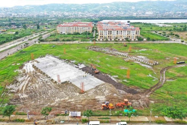 PREPARATIONS A lot of work is still to be done at the venue of the dance parade showdown of Sinulog Festival, set on Jan. 15 at South Road Properties in Cebu City, as shown in this aerial photo taken on Jan. 4. —PHOTO COURTESY OF CEBU CITY PUBLIC INFORMATION OFFICE