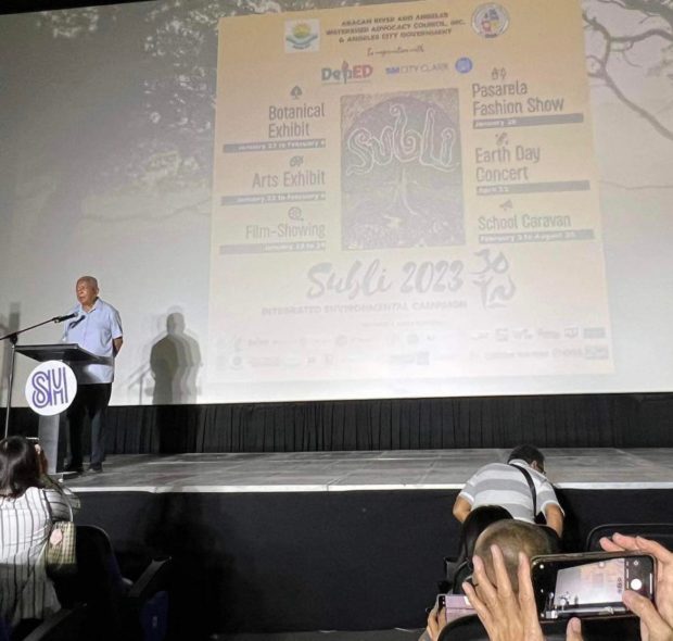 Environmental advocate Renato "Abong" Tayag Jr. leads the launch of the year-round green campaign Subli by the Abacan River and Angeles Watershed Advocacy Council, Inc., Aeta group Kaao-Ka, Angeles City government and several private and public agencies.(Contributed photo)