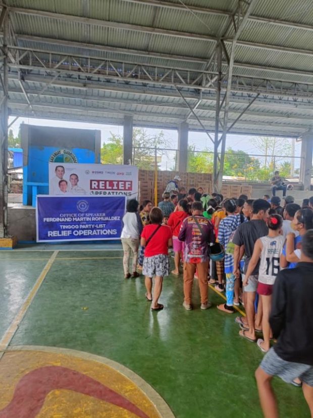 On Monday, the offices of the House leaders launched joint relief operations in various municipalities of the province, turning over P1 million cash aid and more than 1,600 food packs worth P500,000.