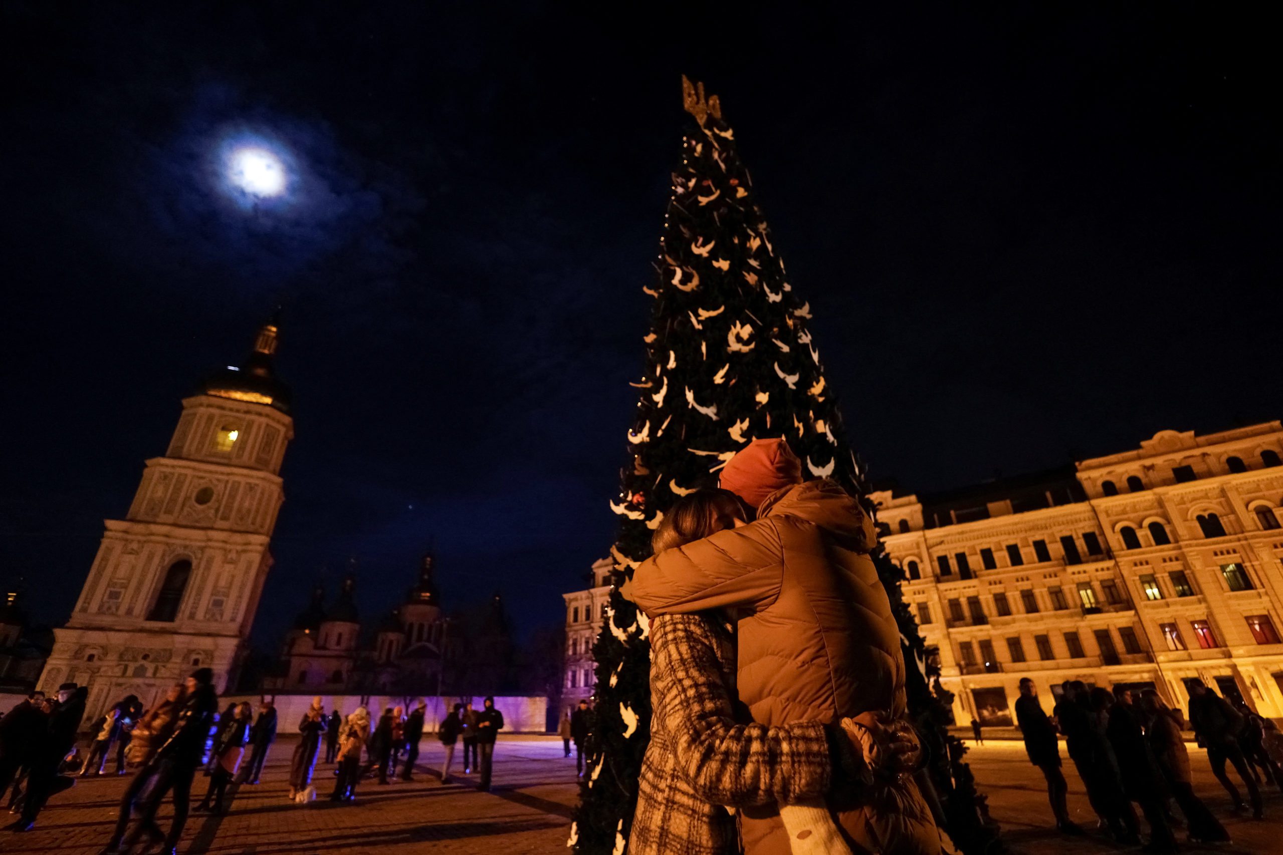 Defiant Ukrainians cheer New Year as drones blasted from skies