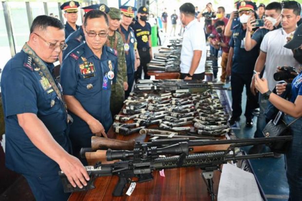 The Philippine National Police (PNP) revoked 240 firearm licenses and confiscated 684 firearms registered under licenses which were found to be involved in various violations and crimes over the past four years.
