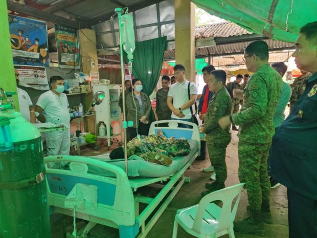 A wounded New People’s Army rebel was rescued by government troops following a gun battle in Quezon province that began on Jan. 27. (Contributed photo)