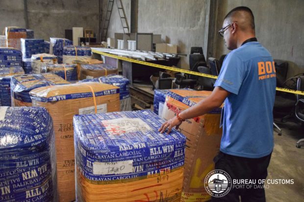 Abandoned balikbayan boxes in Port of Davao can be claimed. (Photo from Bureau of Customs)