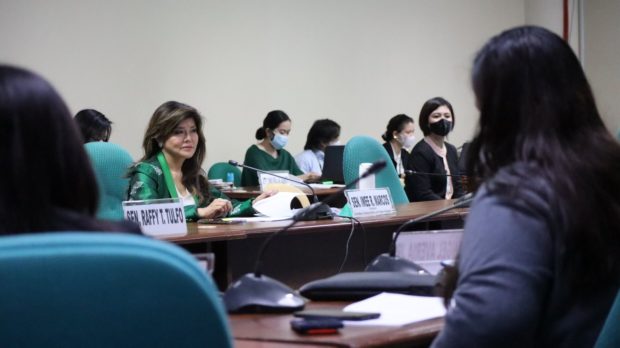 Sen. Imee Marcos, chairperson of the Committee on Electoral Reforms and People’s Participation, presides over a public inquiry Monday, February 20, 2023 on the status of preparations for the 2023 Barangay and Sangguniang Kabataan (SK) elections in October this year. Courtesy of OS Marcos photo/Senate PRIB