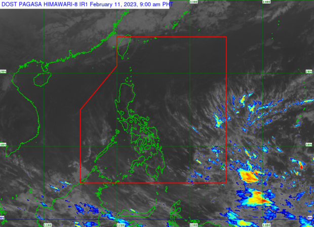 Expect clear skies over the Philippines on Saturday, February 11, 2023. (Photo from Pagasa)