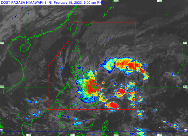 Parts of Mindanao and Visayas to experience low pressure area induced rains on Saturday, February 18, 2023. (Photo from Pagasa)