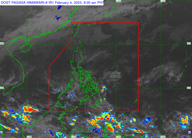 Pagasa’s satellite image of the weather on Saturday, February 4 2023. (Photo from Pagasa)