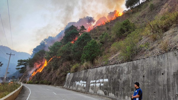 Bontoc fire - first report. STORY: Forest fires break out in Bontoc, Mountain Province