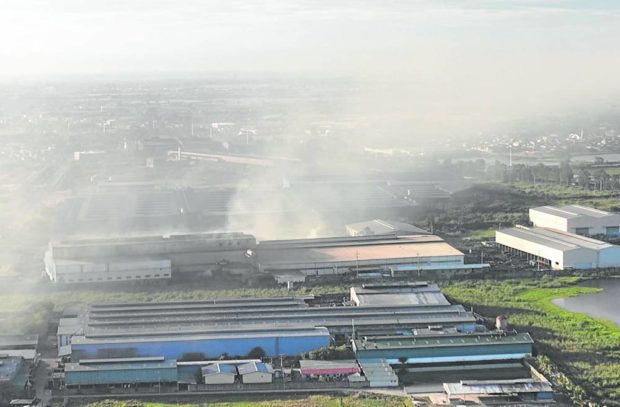 A photograph sent by residents of San Simon town in Pampanga shows how smoke emitted by a steel bar manufacturing plant in the town on Jan. 27 has turned the air hazy. STORY: Steel plants in Pampanga town told to modernize to reduce pollution