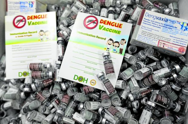 Vials of Dengvaxia, a dengue vaccine. STORY: SC junks 2017 petition over Dengvaxia mess