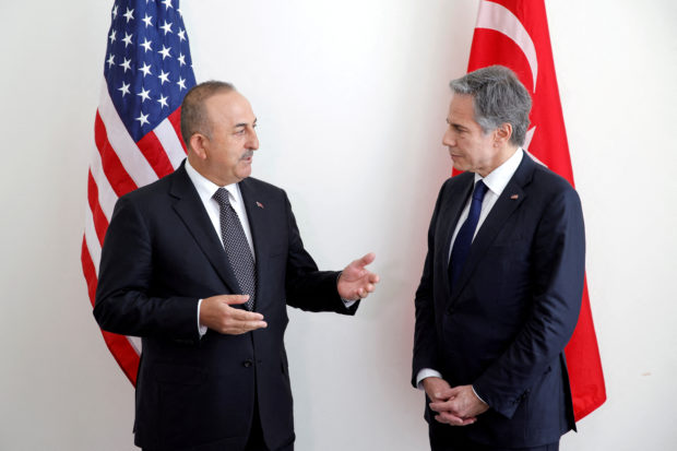 FILE PHOTO: U.S. Secretary of State Blinken meets with Turkish Foreign Minister Cavusoglu at U.N. in New York