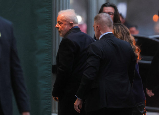 Brazil's President Luiz Inacio Lula da Silva arrives at Blair House in Washington