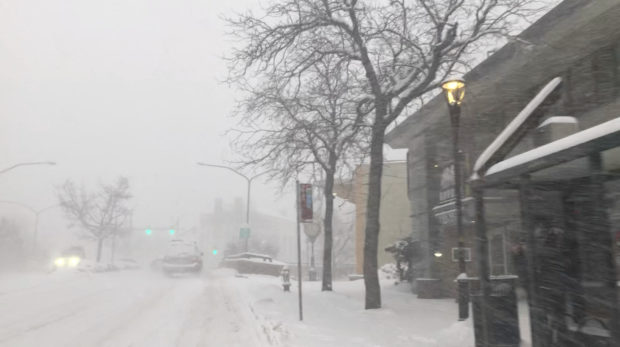 Whiteout conditions in Boulder, Colorado