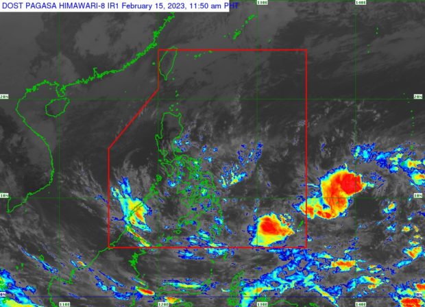 The low pressure area approaches the boundary of Philippine Area of Responsibility. (Satellite image from Pagasa)