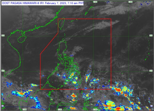 Cloud bands seen in the eastern section in the country that would bring isolated rainshowers and thunderstorms. Photo from Pagasa