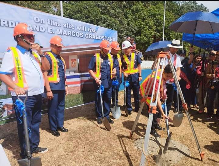 The Ilocos Norte provincial police office (INPPO) breaks ground for several infrastructure projects at its headquarters in Laoag City in this photo taken on Feb. 24