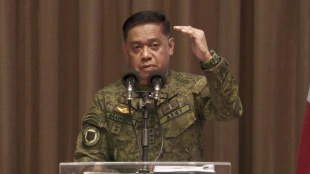 Philippine Army commander Lt. Gen. Romeo Brawner Jr. during press conference at the Philippine Army Officers Clubhouse in Fort Bonifacio, Taguig City, on February 15, 2023. Ryan Leagogo/INQUIRER.net