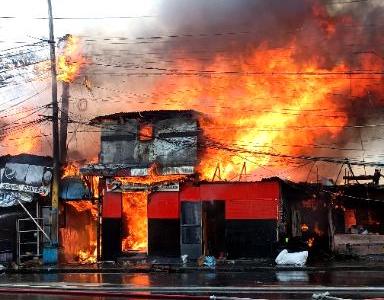 Fire hits Barangay Sucat in Muntinlupa City on Friday, February 24, 2023, leaving three people hurt