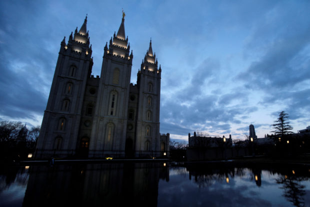 FILE PHOTO: The Mormon Temple is shown at Temple Square, downtown Salt Lake City