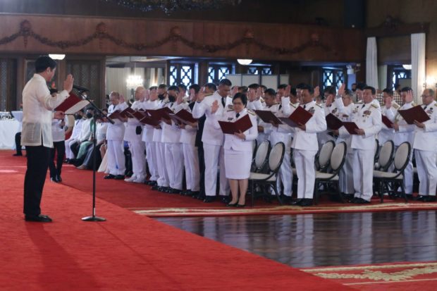 President Ferdinand Marcos Jr. swears into office 77 newly promoted military generals