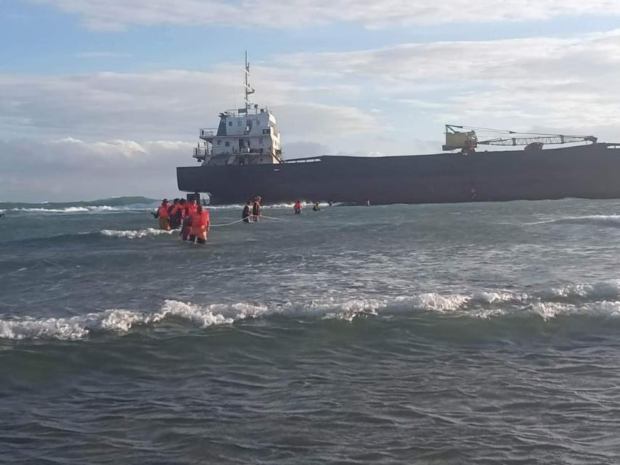 Cargo vessel runs aground near Lubang Island; 14 crew members rescued