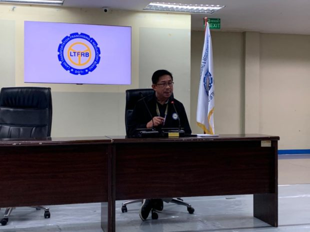 LTFRB Technical Division chief Joel Bolano speaking in a press conference at the board’s office in Quezon City on Tuesday, February 7, 2023. 