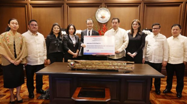 Speaker Ferdinand Martin G. Romualdez turns over $100,000 financial assistance from the Speaker's Disaster Relief and Rehabilitation Initiative to Turkey Ambassador to the Philippines Niyazi Evren Akyol for the victims of the massive earthquake that struck his country last February 6, 2023, causing widespread devastation.