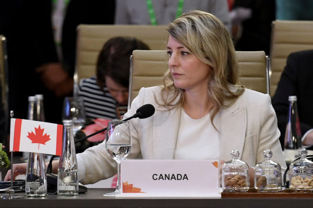 Canada's Foreign Minister Melanie Joly attends the G20 foreign ministers' meeting in New Delhi on March 2, 2023. OLIVIER DOULIERY/Pool via REUTERS